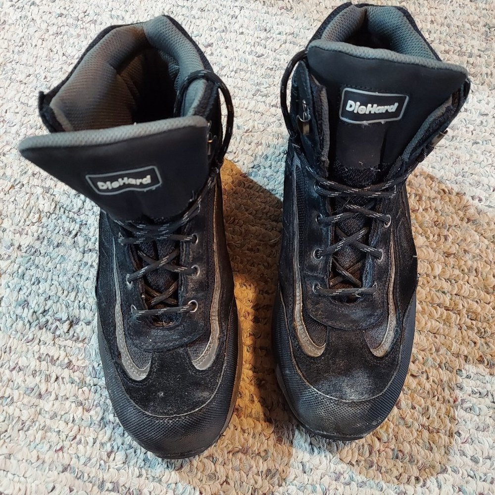 Diehard Black & Gray Steel-Toed Workboots